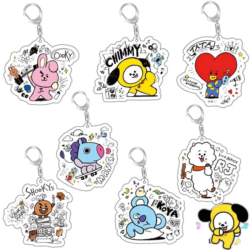 Anime Cosplay Girlfriend - BT21 anime cartoon cute acrylic keychain
